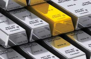 Stack of gold and silver bars